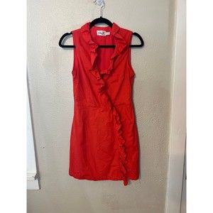 Eliza J Salmon Orange ruffle trim mini dress Size 4